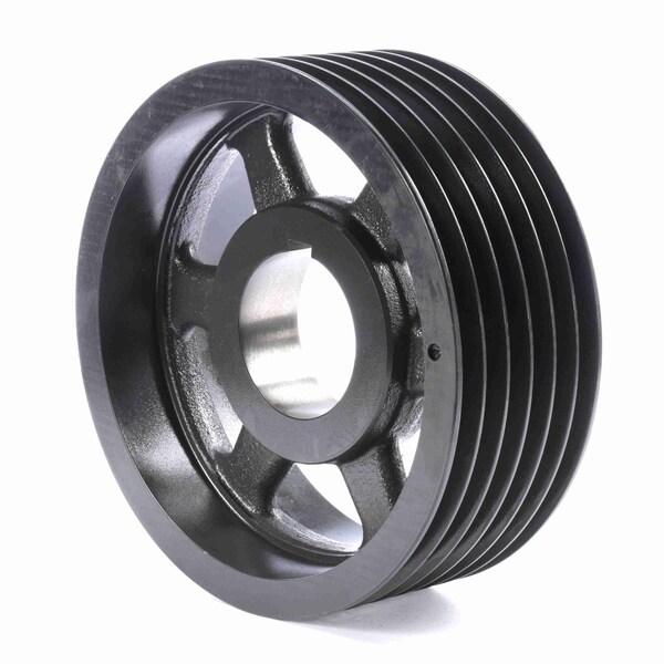 6 Groove Cast Iron Bushed Bore Multiple Sheave, 6B124R